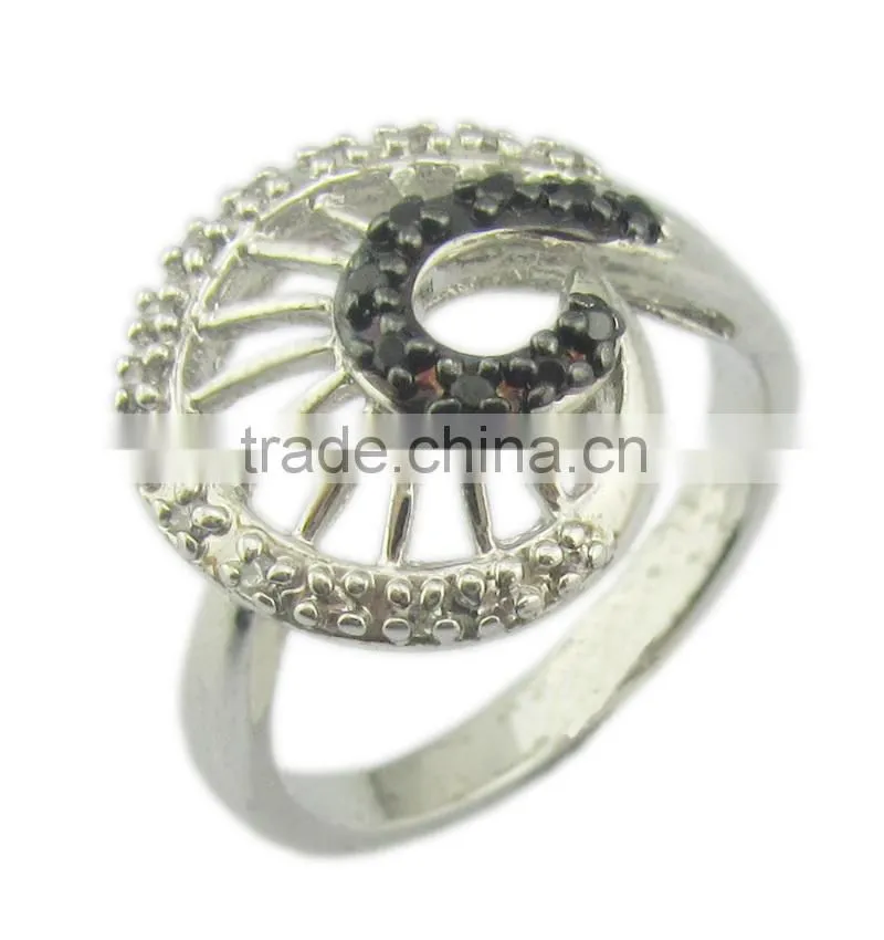 2014 fine silver jewelry ring with two-tone plated