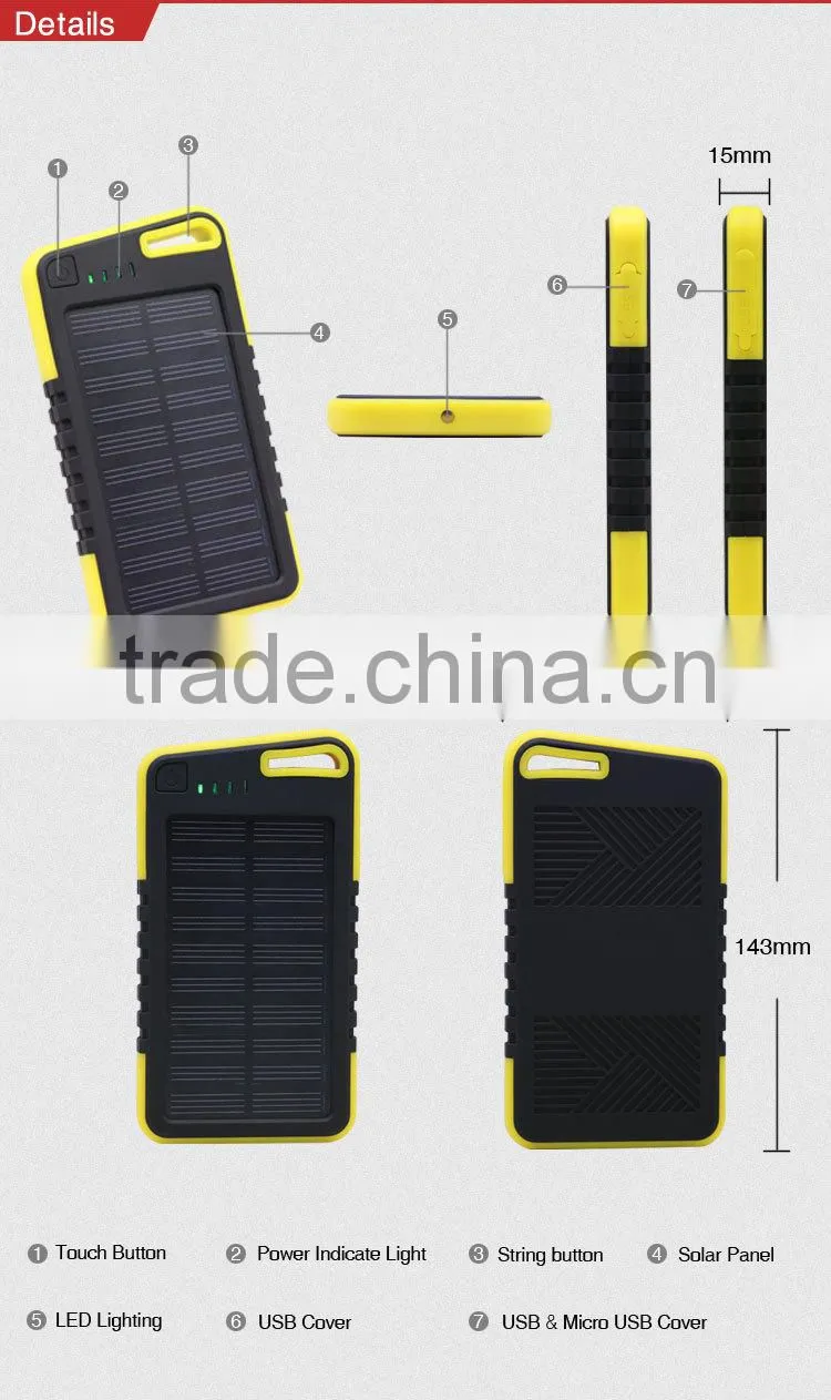 4000mah rohs Solar Power Bank charger for samsung galaxy s3