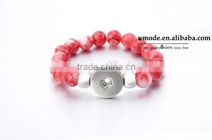 2015 Interchangeable beads Snap Jewelry button bracelets 18mm Ginger Snap Button Bracelet pulseras bead Snap Bracelets