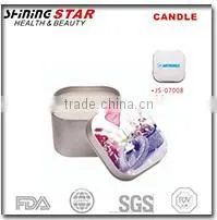 JS-07007 new design scented candle in square tin 40g