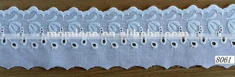 Durable professional designer cotton lace trim embroidery