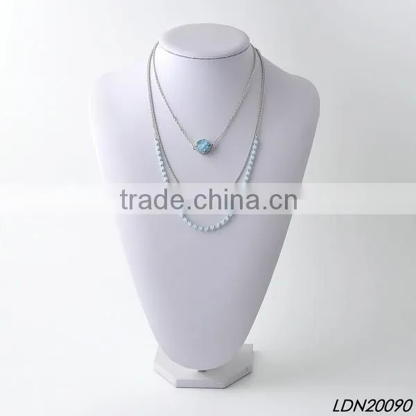 Fashion leaf druzy and heart with tassel necklace with matching earrings and bracelet