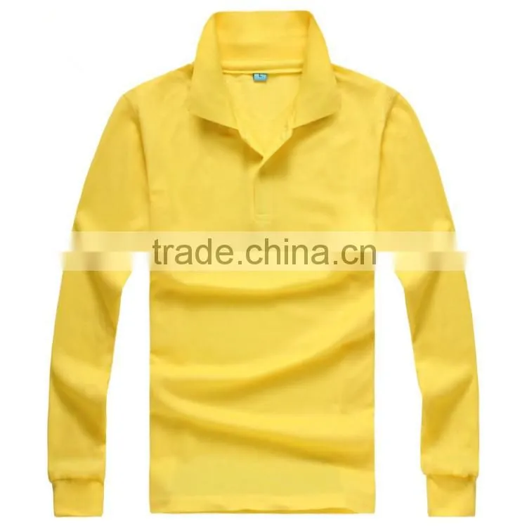 Cheap Price 100% Polyester Long Sleeve Polo Shirt With Pockets