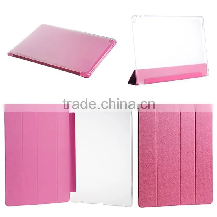 4 folding Pink tablet cover for ipad pro 12.9 inch