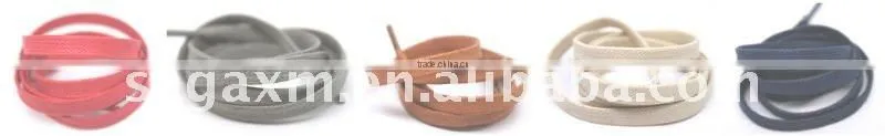 3mm 100% cotton light blue leather shoelace