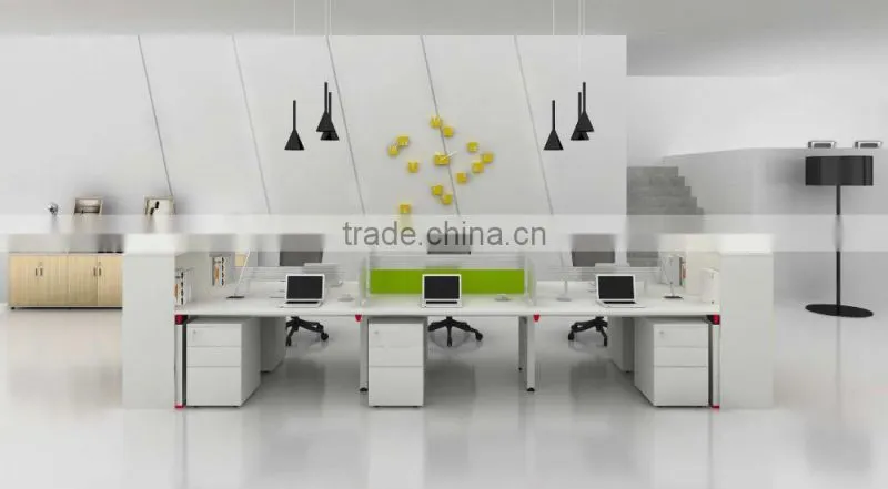 2016 modern design office furniture 6 Person Office Cubicle Workstation With Cabinets