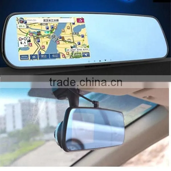 4.3 inch car mirror gps camera dual camera DVR recorder
