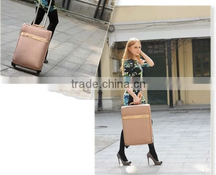 Cabin size soft luggage suitcase rolling trolley bag
