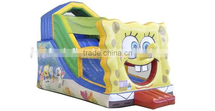 small indoor inflatable slide sponge bob for children