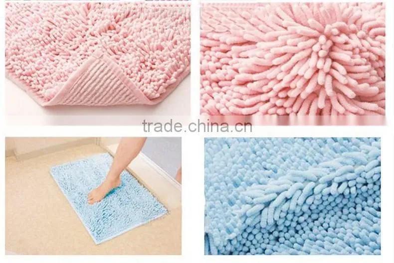Eco-Friendly microfiber chenille anti slip bath mat