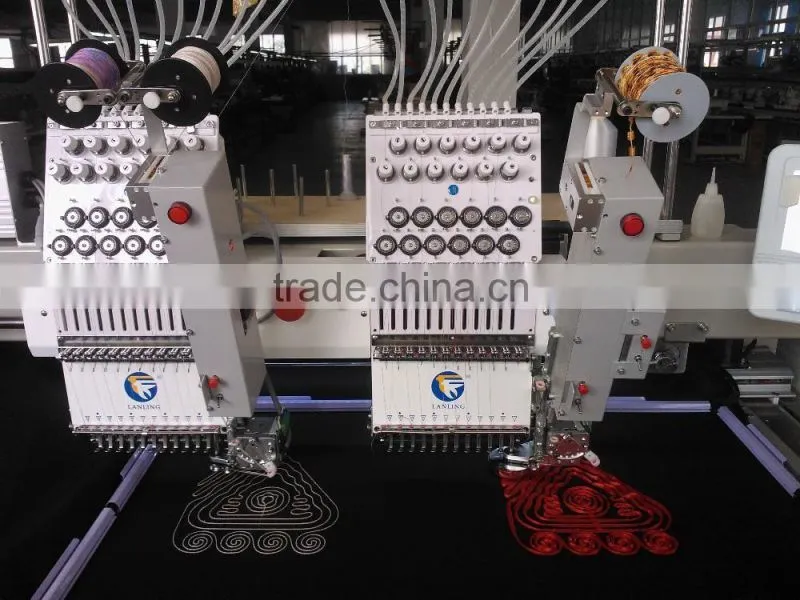 Multihead hat flat shoes bags t-shirt embroidery machine cording device prices