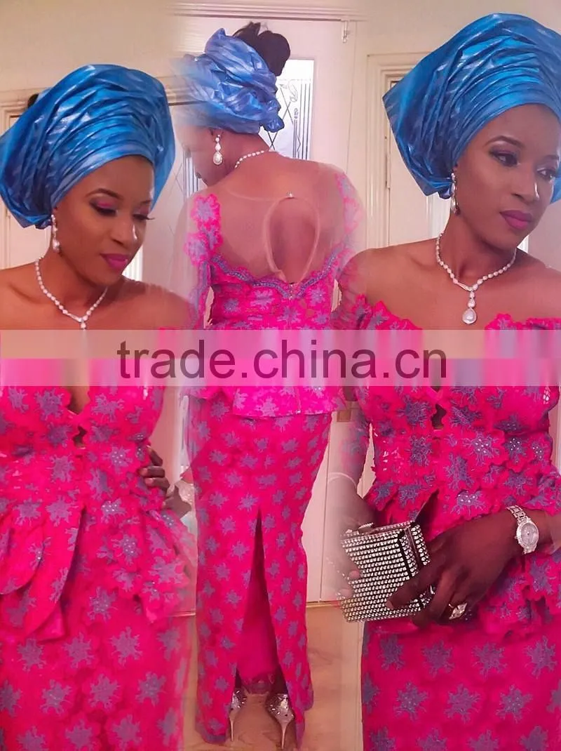 2016 Embroidered long headtie soft material nigerian dress nigeria damask headtie nice design aso oke