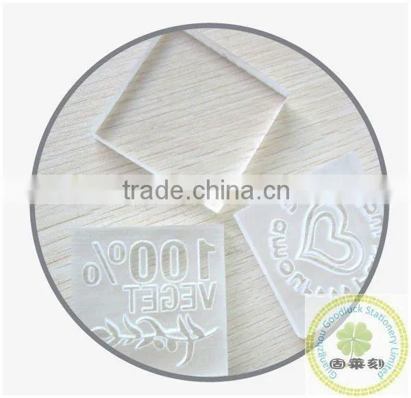 Custom crystal logo pre inked stamp soap mold