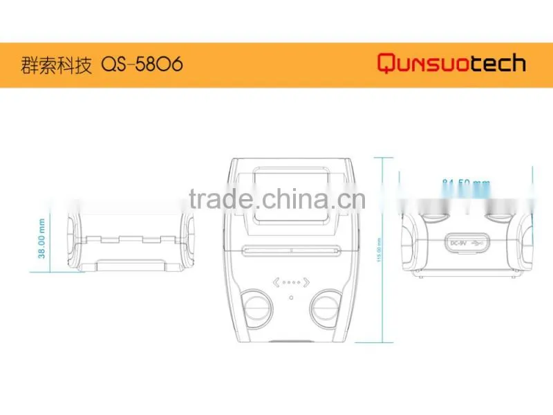 58mm portable receipt printer wireless for android tablet and mobile phone