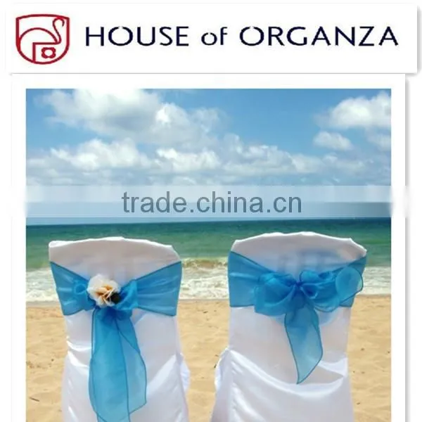 Red Organza Chair Sashes For Wedding Decoration