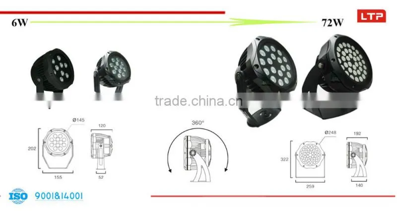 IP65 36W 72W mono color RGB Exterior LED uplighters Flood Light LED landscape Spotlight
