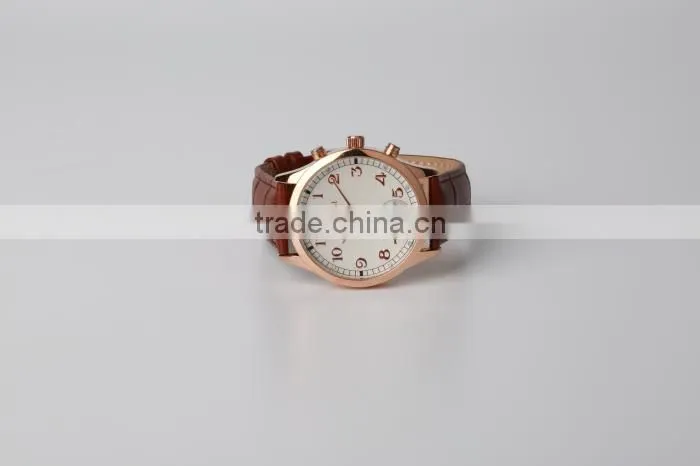 High-grade genuine leather quartz smart watch with sleep monitor , heart rate monitor