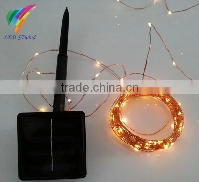 Solar Power 15M 150 Micro Led Copper Wire String Fairy Light For Outdoor