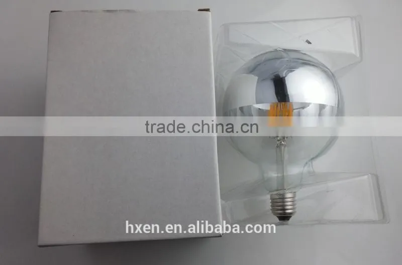 LED half chrome bulb filament g125 8W