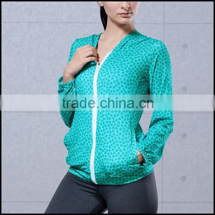 Women Thin Slim Fit Zipper Pullover Light Weight Fitness Active Athletic Workout Running Hoodie Wholesale