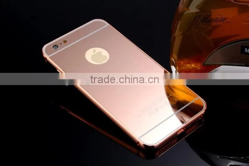 Aluminum metal frame bumper mirrior back Mobile phone cover and accessory for iphone 6 accessory for iphone 6S
