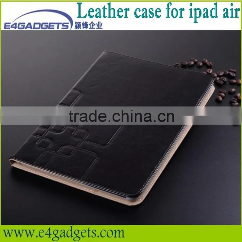 Wholesales High Quality luxury PU Leather flip Case for ipad air smart case