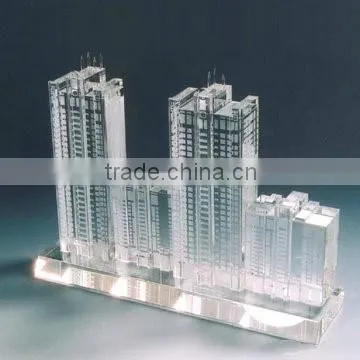 Crystal 3d football field model crystal building model football souvenir