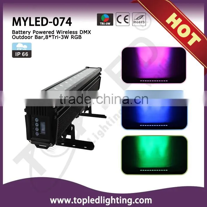 High Quality 6*Tri-3W LED Rechargable Battery operated RGB Par Cans
