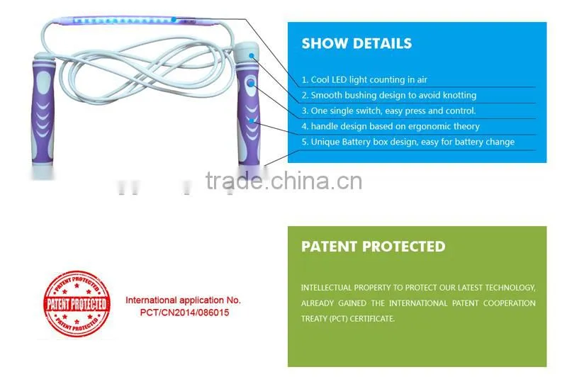 Newest product the color change according to speed LED jump rope & best gifts for kids