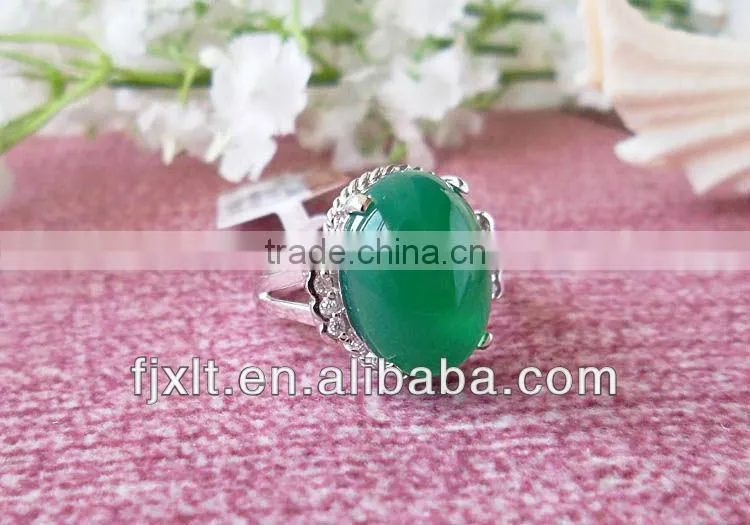 New Arrival Beautiful 925 Sterling Silver Large Chrysoprase Ring