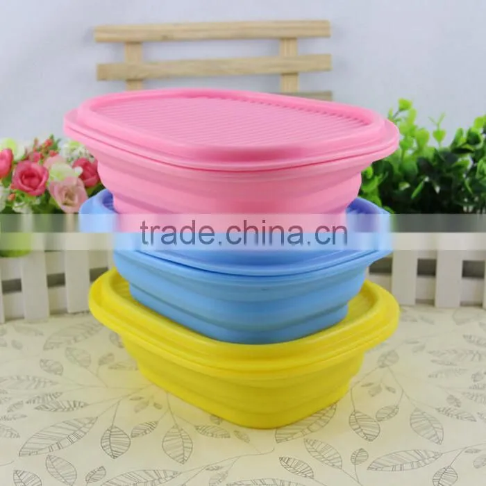 bule silicone bowl with lid,microwave available silicone bowl,tasteless & non-toxic silicone bowl