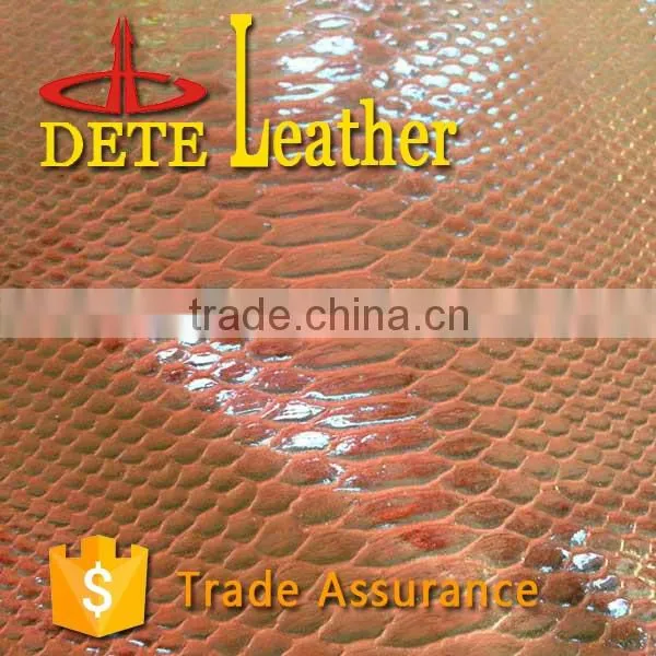 Moisturecure pu leather synthetic leather python for bags