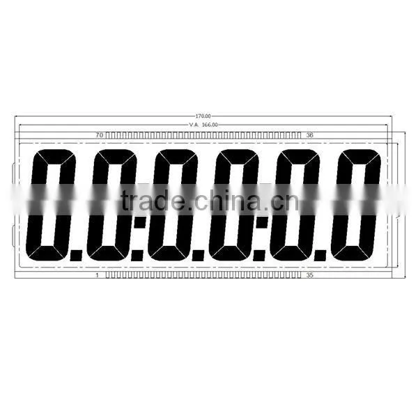 TN LCD panel 6 digits 7 segment HD014A