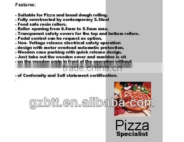 stainless steel bread dough pressing/ rolling machine
