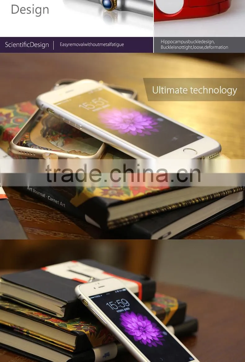 Ultra Thin Aluminum Metal Bumper Cover For iPhone 6, High Quality Hot Selling Universal Fashion Luxury Metal Aluminum Bumper