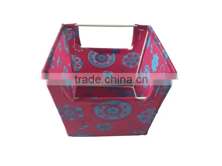 HOT foldable plastic and metal storage cube basket bin