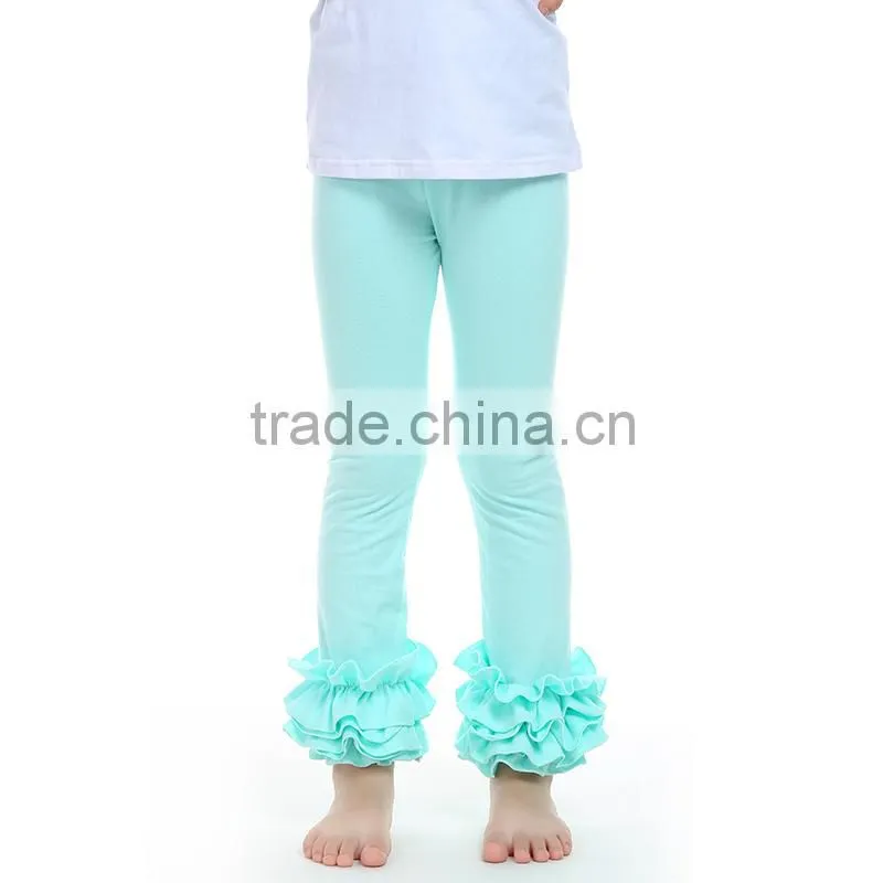 Latest ruffle pants ivory baby leggings 2015 soft cotton tight for baby girl