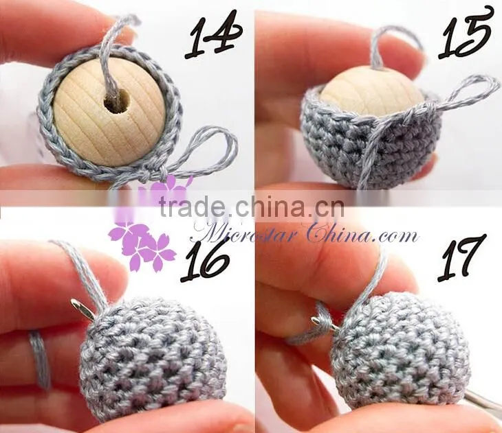 WOV1433 Handmade 14mm IN Stock DIY Ball Woven Beads Crochet Knitting For Sales