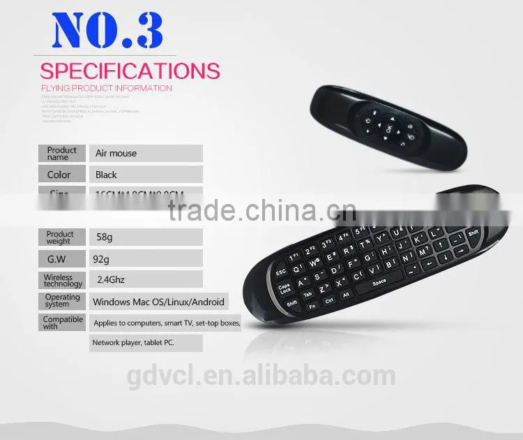 Flying Air Mouse Remote Control 2.4G Wireless Keyboards 2.4G air mouse