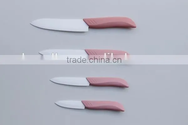 New Design Ceramic Knife pink color handle soft touch handle Ultra Sharp blade