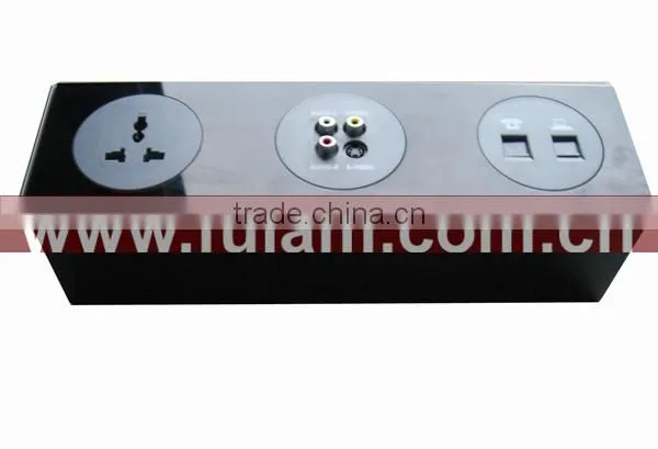 Aluminum Multimedia wall oulet connector with RCA VGA HDMI NET AV USB