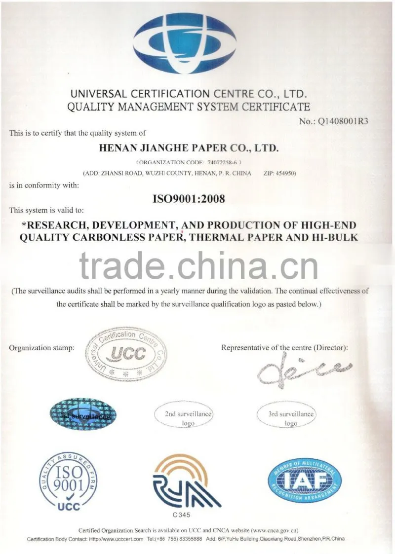 Carbonless Copy Paper NCR Paper for Multiply Applications