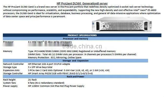ProLiant DL560 Gen8 SFF 686792-B21 Configure-to-order Server