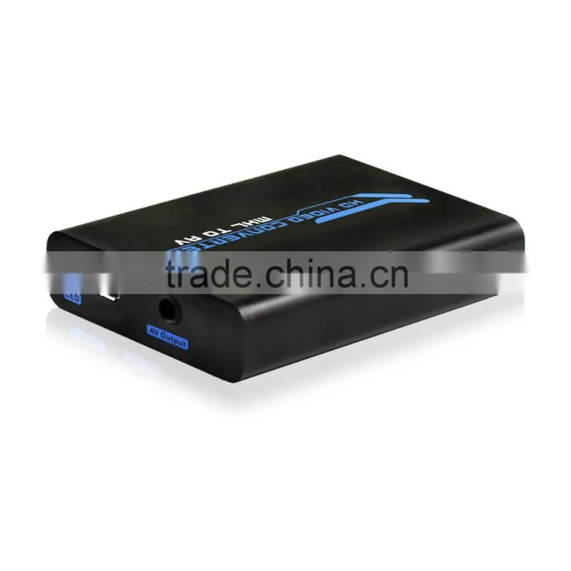 New design MHL To AV Mini converter+USB Power Cable +3.5mm to RCA cable+Micro USB to Micro USB cable