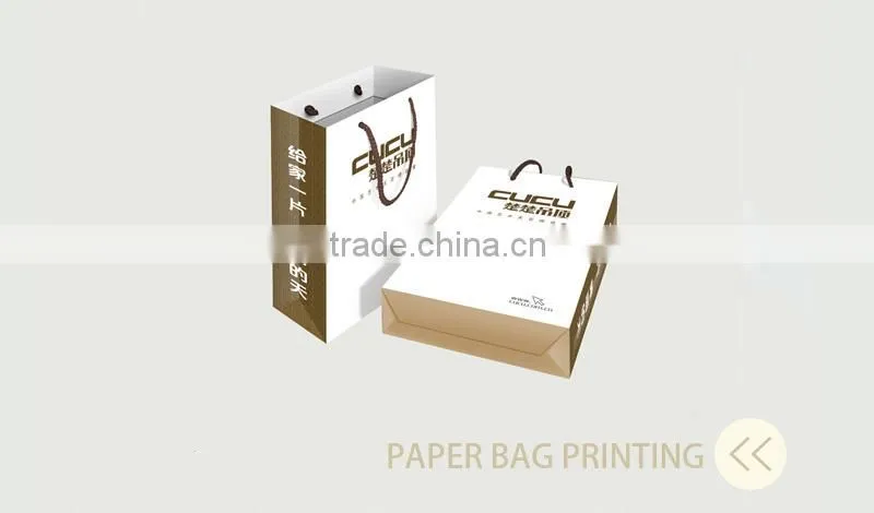 Custom white color printing shopping bags