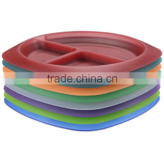 Durable food grade plastic plate/Children's portion plate-food graphics