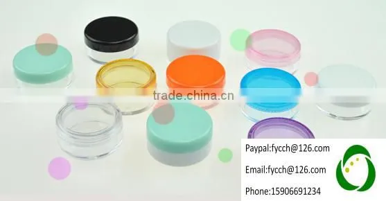 3g Green Plastic jar container with plastic lid cap
