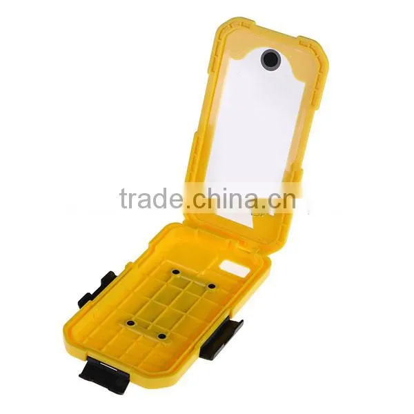 Yellow Motorcycle Bicycle Holder Shockproof Dirtproof Waterproof Case for iPhone 5 5S for Swimming Surfing Boating Diving