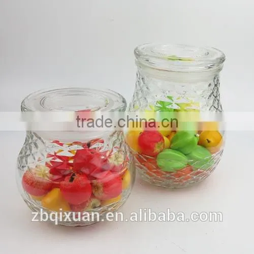 Unique Design Glass Cookie Jar with Lid