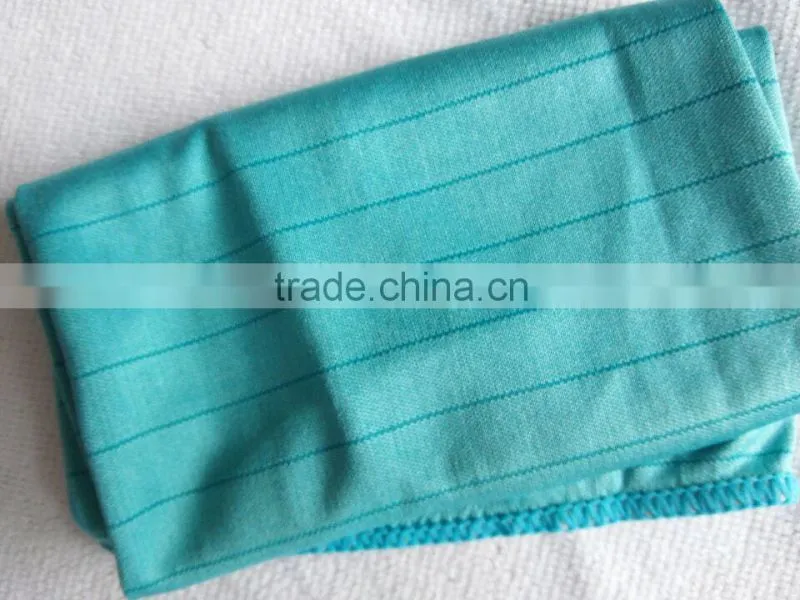 wefted knitted stripe cleaning cloth